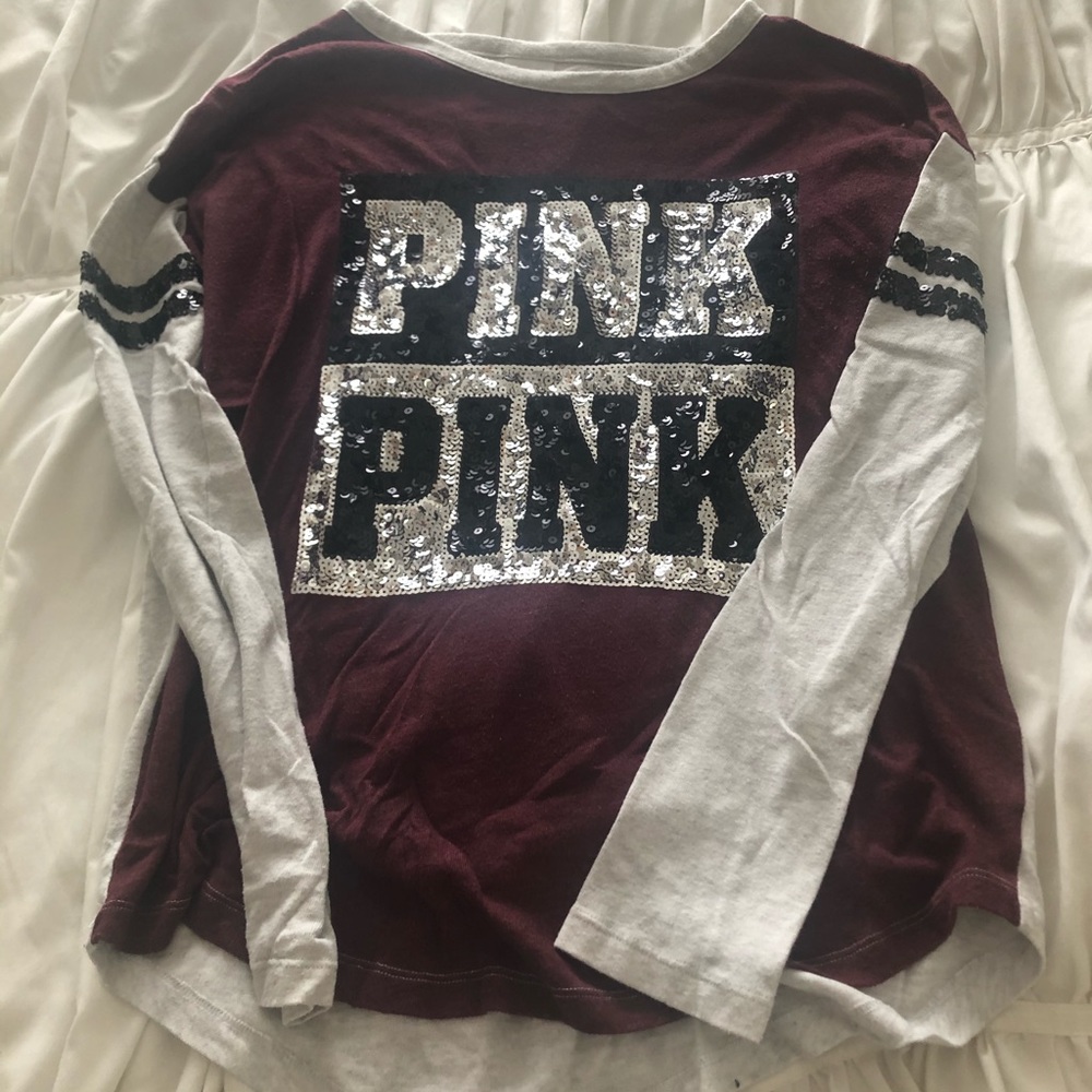 VS PINK maroon long sleeve